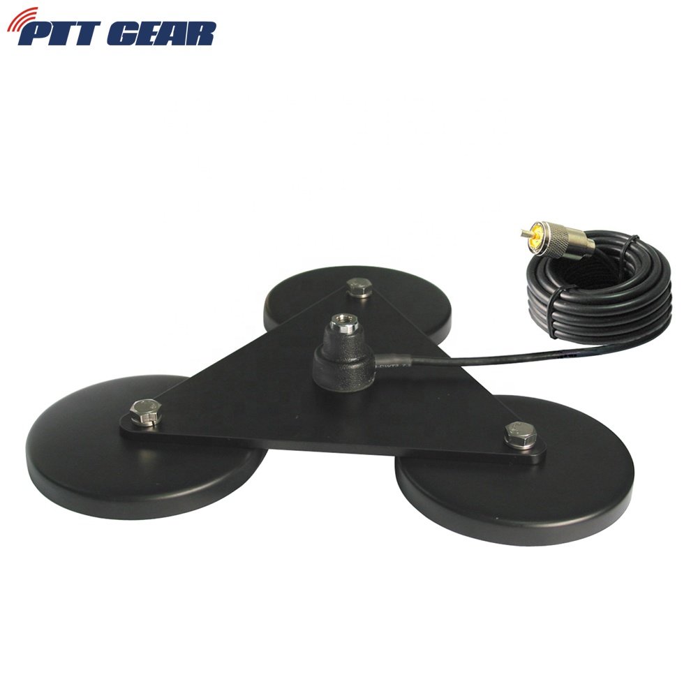 3x5" Black cup PL-259 connector 3/8-24 Antenna Roof Mount